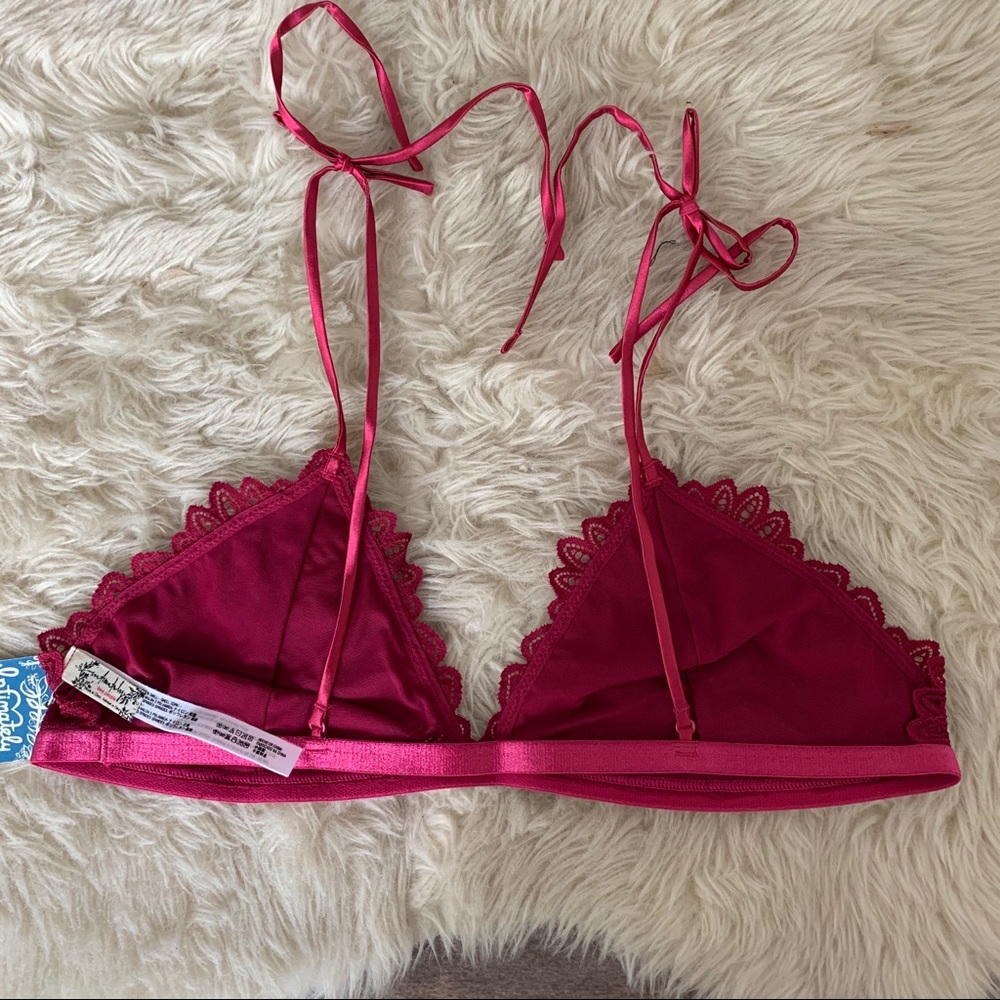 NEW free people mila bralette in berry - Picture 7 of 8